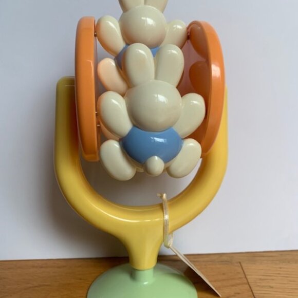 Vintage Tolo Bunny Ferris Wheel Baby Toy | Spinning Suction Cup Toy - Picture 4 of 5